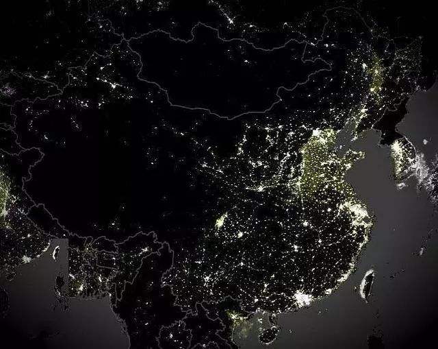 卫星地图上灯火